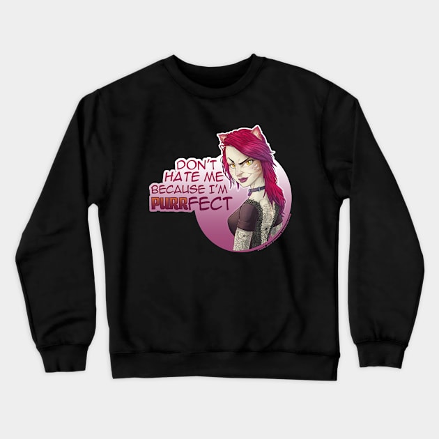 Alt-Fashion Cat Girl (purrfect vs.) Crewneck Sweatshirt by jpowersart